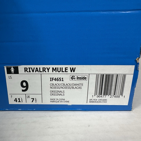 New Adidas Women's Rivalry Mule Slip On Core Black IF4651 Womens Size 9 - Picture 10 of 10